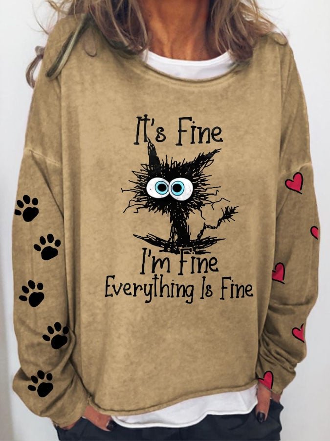 It's Fine I'm Fine Everything Is Fine Printed Women's T-shirt