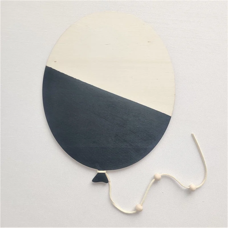 INS Nordic Wooden Balloon Wall Stickers For Kids Room Decorations Ornaments Baby Bedroom Wall Murals Nursery Decor Photo Props