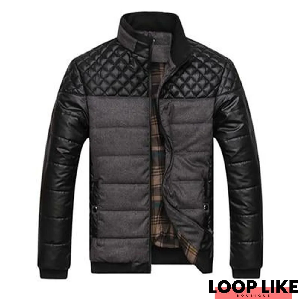 Men's Jackets and Coats Pu Patchwork Designer Jackets Men Outerwear Winter Fashion Male Clothing