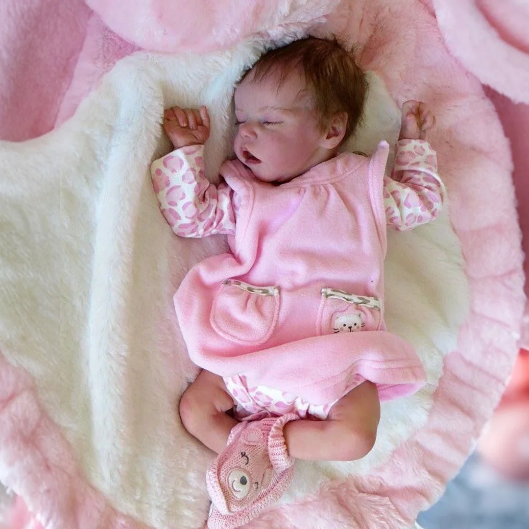 [Heartbeat💖 & Sound🔊] 17'' Real Lifelike Sleeping Girl Reborn Soft Silicone Vinyl Baby Doll Rinnery -Creativegiftss® - [product_tag] RSAJ-Creativegiftss®