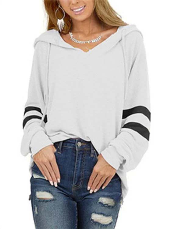 Women's Hooded  Parallel Bars Casual Graphic Long Sleeve Top