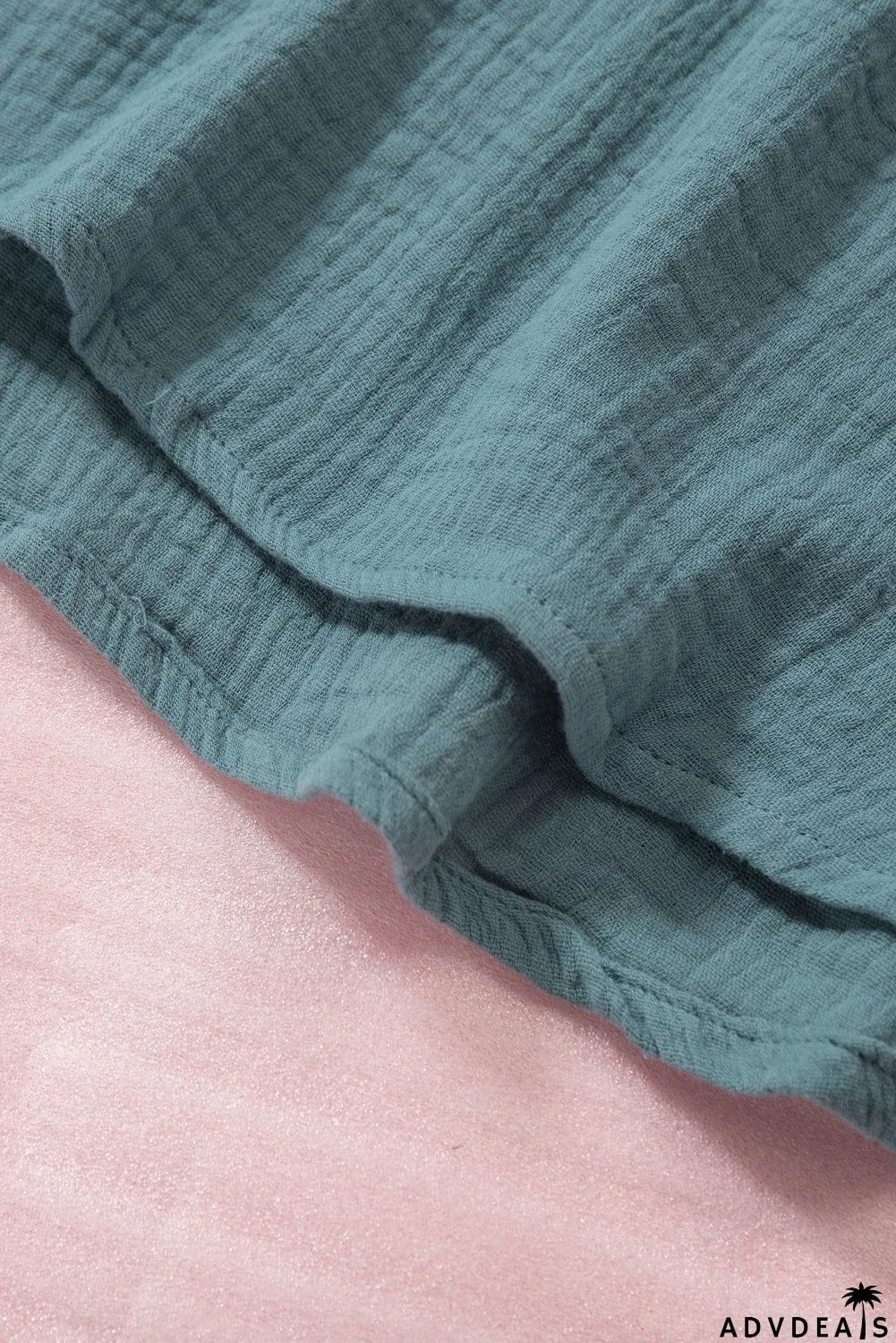 Casual Balloon Sleeve Crinkled Top