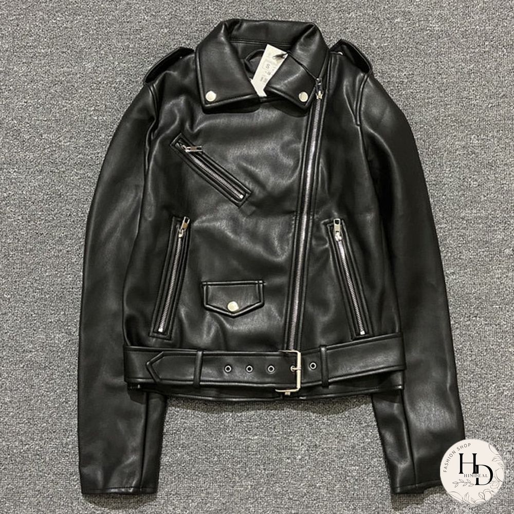 Chic Autumn Sashes Purple Womens Jacket Zipper Biker Coats Female Casual Outwear Tops