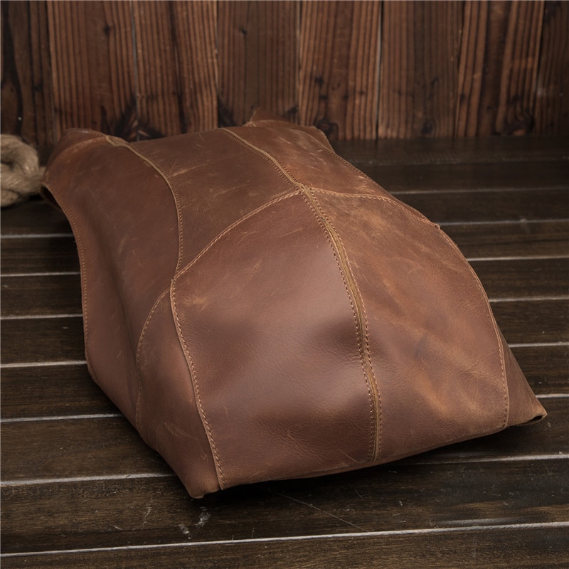 Front Display of Genuine Leather Backpack