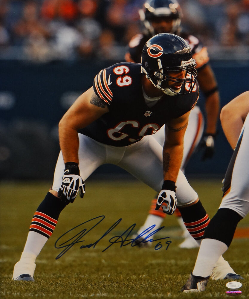 Jared Allen Autographed Bears 16x20 Defensive Stance Photo Poster painting- JSA Authenticated