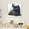 Butterfly And Black Cat-18CT Stamped Cross Stitch 25*25cm/9.84*9.84in tapestrymarket