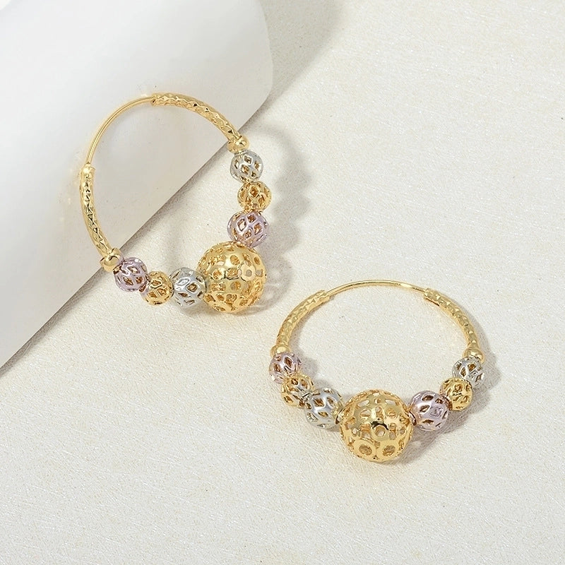 Brass 18K Gold Plated Hollow Out Geometric Earrings