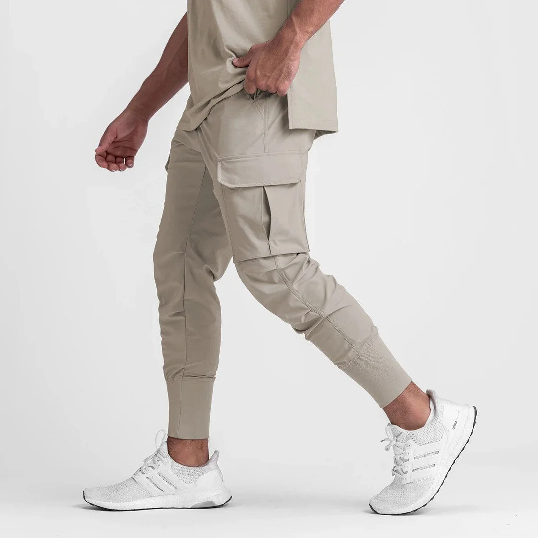 Aonga New Sports Cargo Pants Men Fitness Trousers Summer Thin Loose Quick-Drying Sweatpants Stretch Beam Foot Running Training Pants aonga