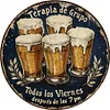 4PCS Beer - Round Vintage Metal Signs Set - 30*30cm