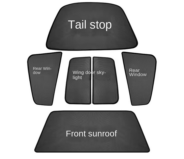 Tesla Model X Sunshade Glass Roof Sunroof Shade Cover Front Window Sun Shade Net Child Kid Glare UV Rays Protection ITN Auto