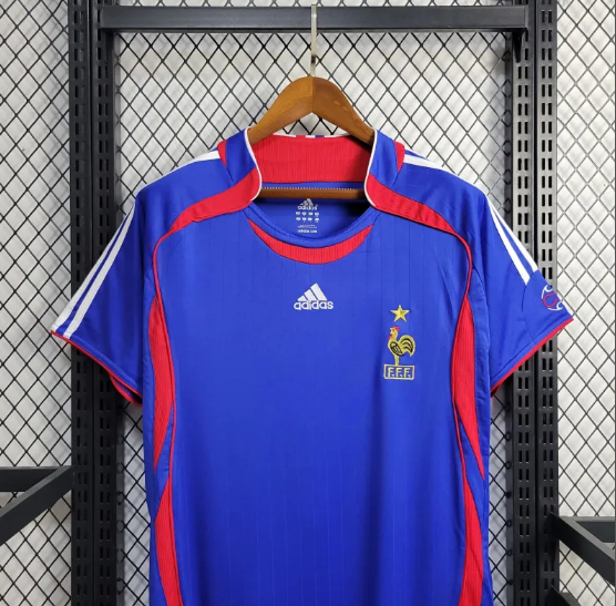 Retro 2006 France Home Football T-Shirt Thai Quality