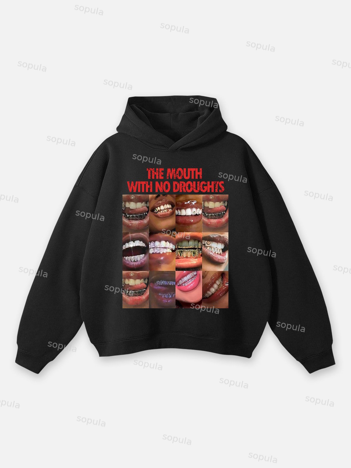 Lips The Mouth With No Droughts Graphic Hoodie