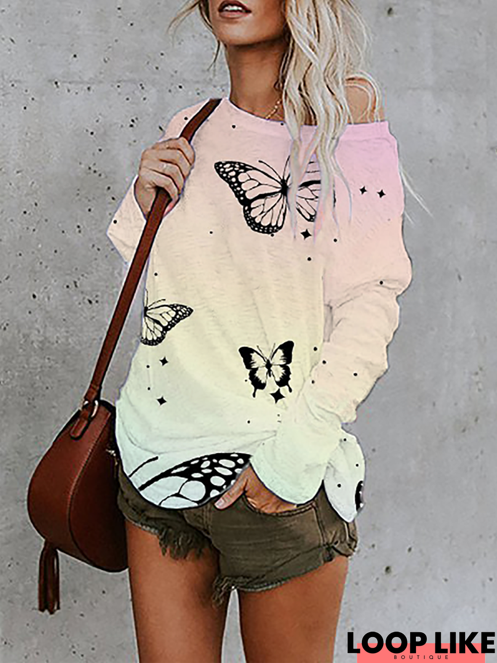 Plus size Butterfly Printed T-shirt