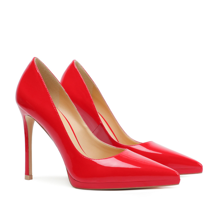 100mm Women Stiletto Mid Heel Close Pointed Toe Dress Shoes-MERUMOTE