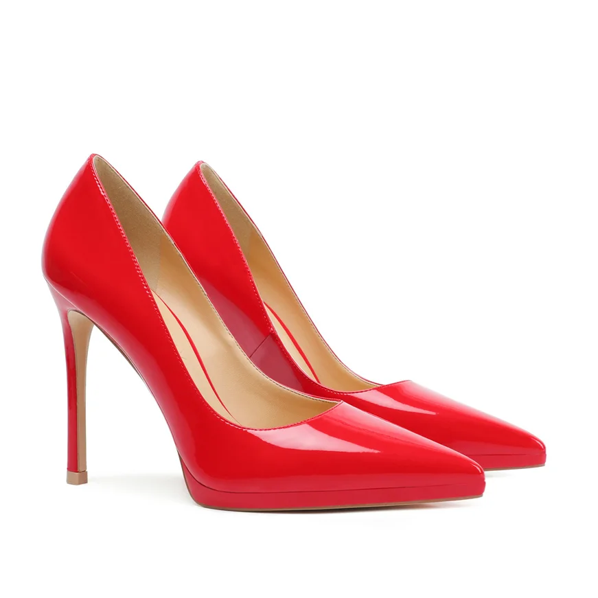 100mm Women Stiletto Mid Heel Close Pointed Toe Dress Shoes-MERUMOTE