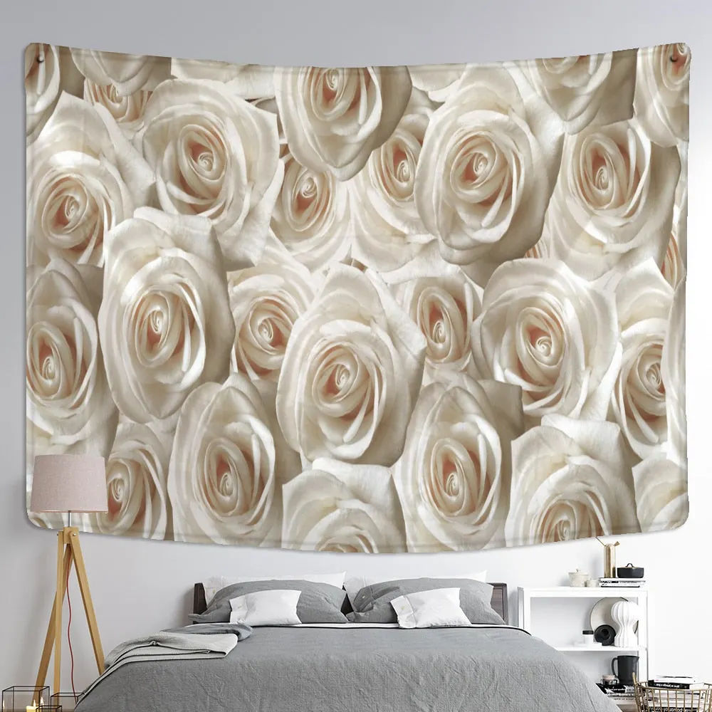 Flowers Floral Tapestry Wall Hanging Bohemian Style Natural Plant Art Ins Hippie Tapiz Mandala Home Decor