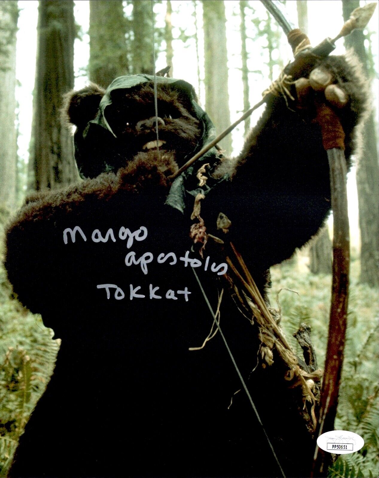 MARGO APOSTOLOS Signed 8x10 Star Wars TOKKAT EWOK Photo Poster painting Autograph JSA COA