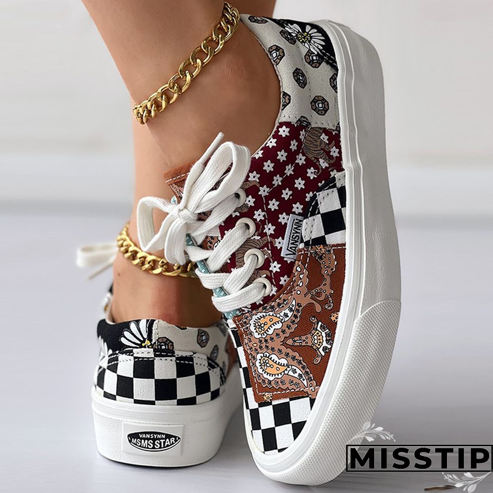 Multicolor Casual Patchwork Round Comfortable Shoes