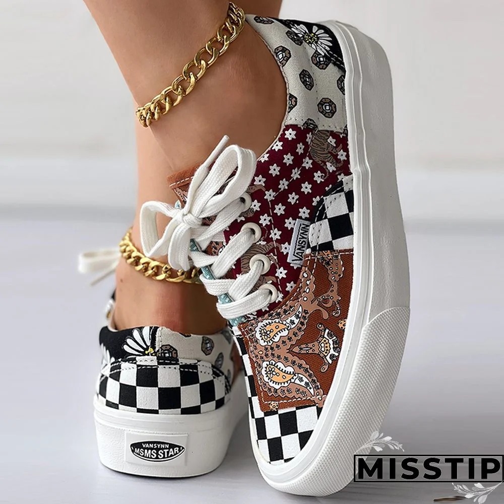 Multicolor Casual Patchwork Round Comfortable Shoes