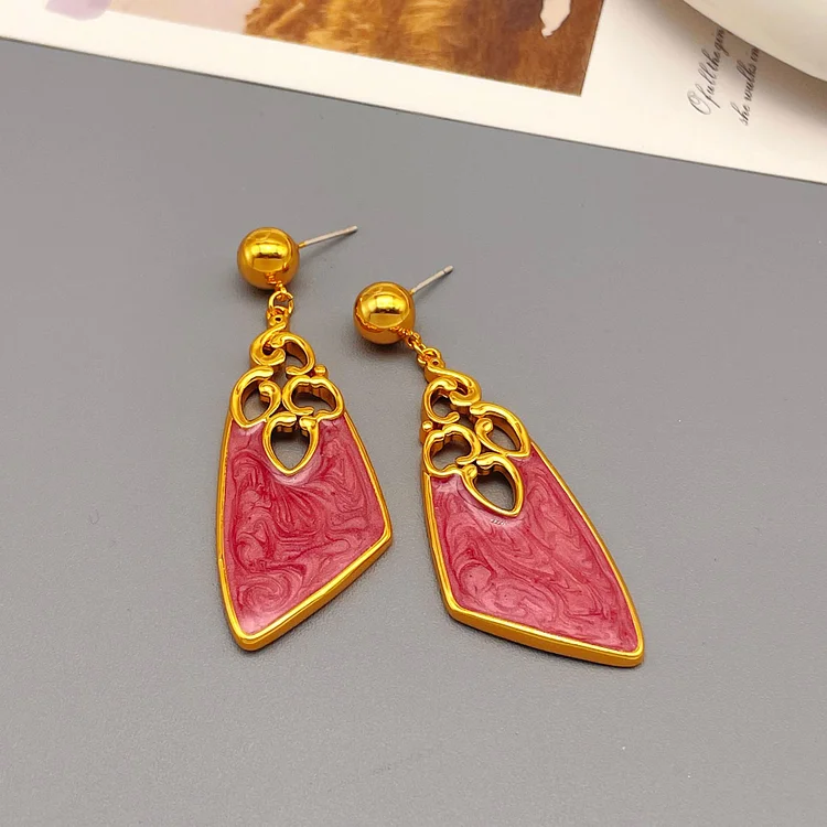 Enamel Glazed Exaggerated Earrings
