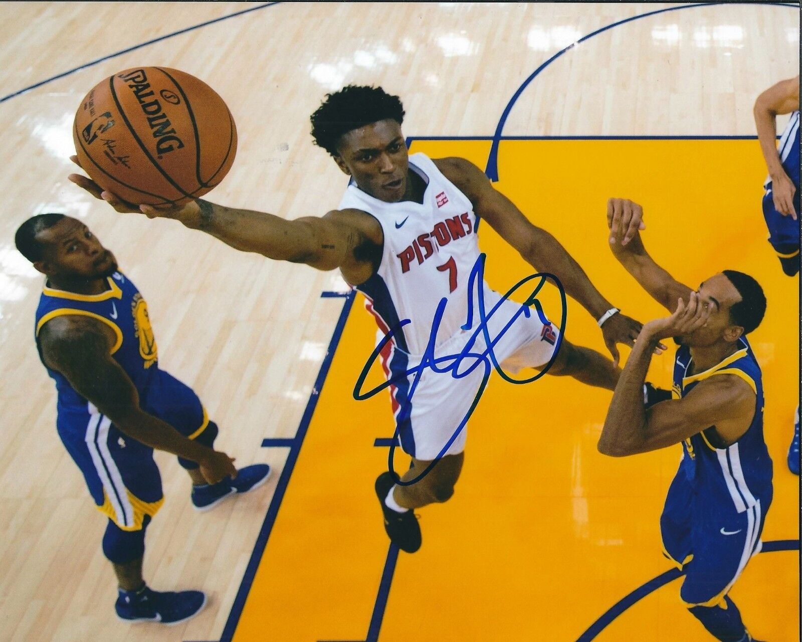 Signed 8x10 STANLEY JOHNSON Detroit Pistons Autographed Photo Poster painting w/COA