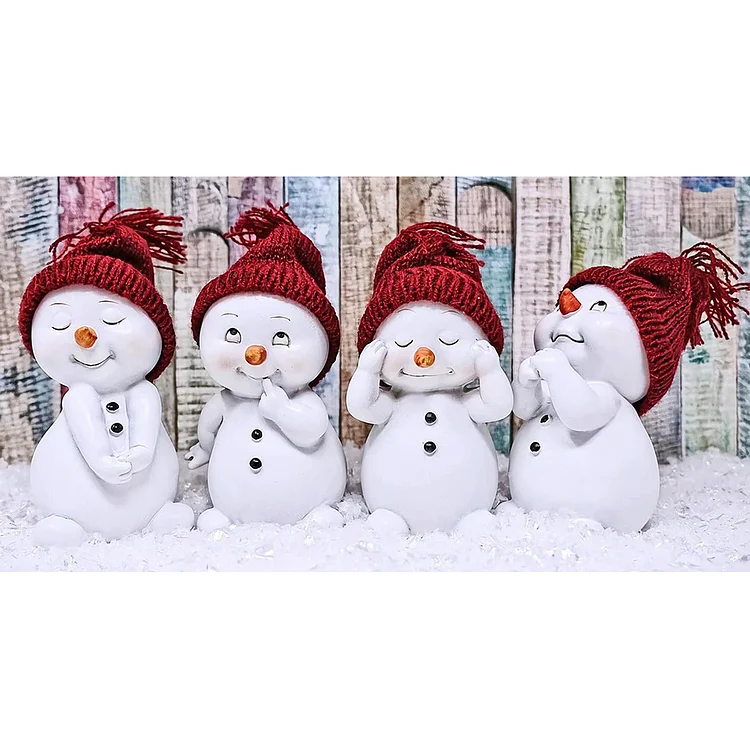 DIY - Four Little Snowmen 11CT Stamped Cross Stitch 35*60cm