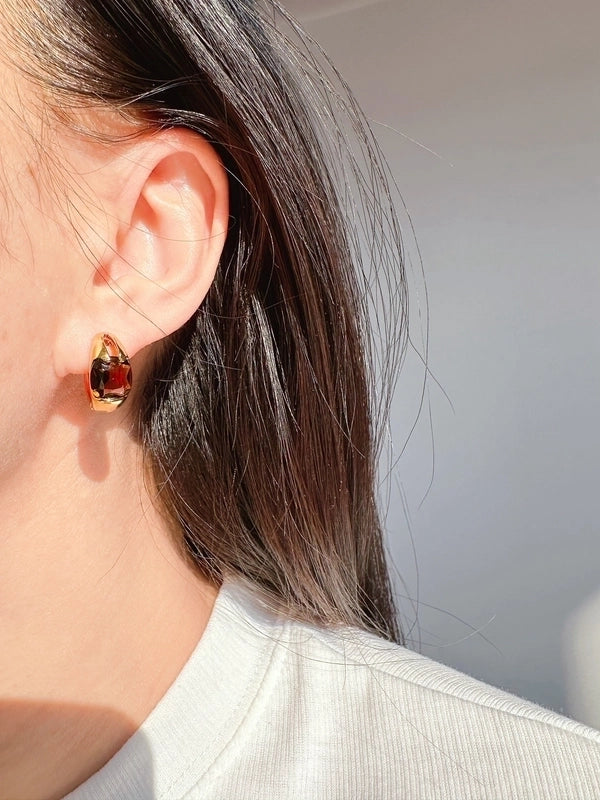 1 Pair Casual Minimalist Shiny Square Inlay Brass Zircon 24K Gold Plated Earrings