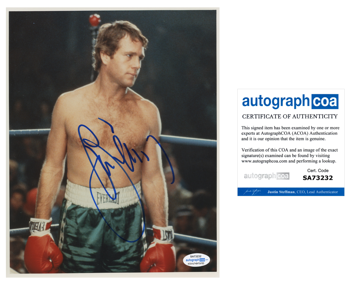 Ryan O'Neal Main Event ACOA Signed Autograph 8 x 10 Photo Poster painting