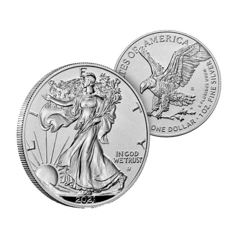 2021 Silver Heraldic Eagle T1 & Landing Eagle T2-W 2-pc Set