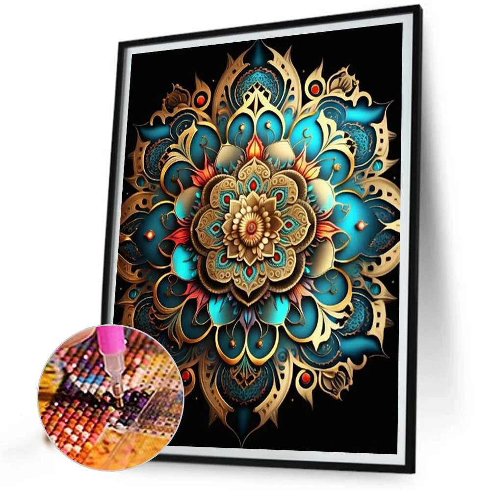 Full Round Diamond Painting 40*50cm - Metal Mandala