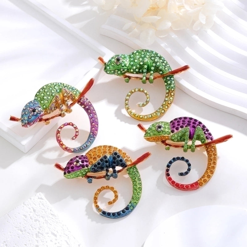 Ig Style Animal Flower Alloy Enamel Inlay Rhinestones Women’s Brooches