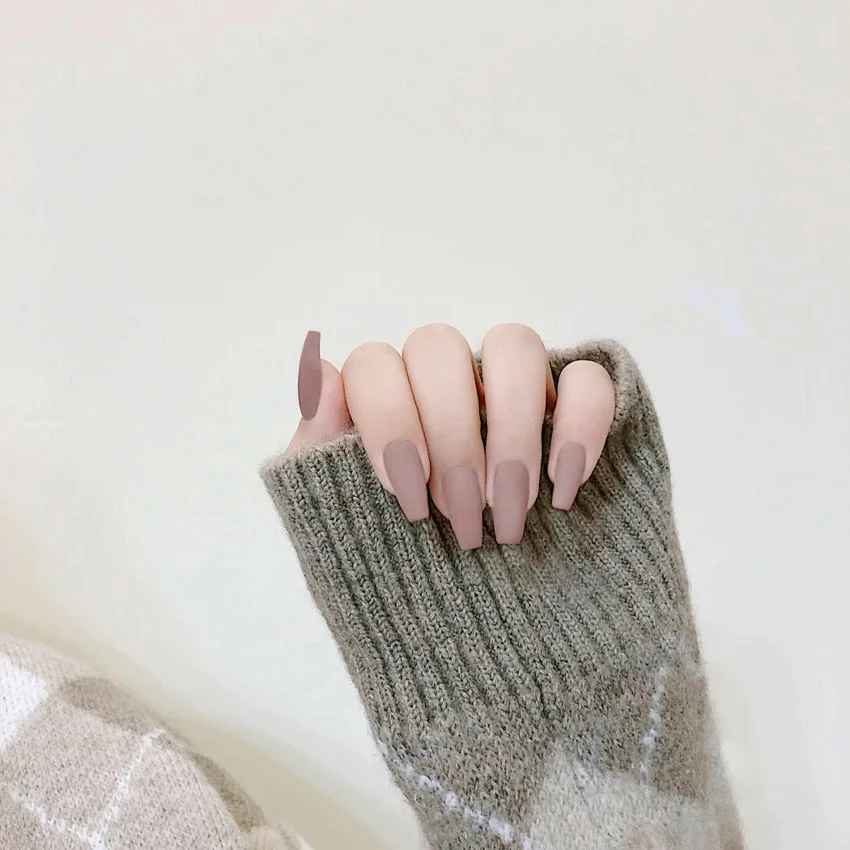 24Pcs ABS Matte Red Black White False nails with Nail extension Fingernails fake nail supplies for professionals nail salon-Nail Inspo