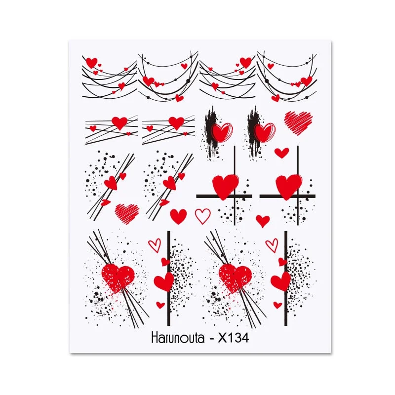 Black White Butterfly 3D Nails Sticker Geometry Decals Flower Gold DIY Decals Designs For Nail Art Manicures Decorations Salon