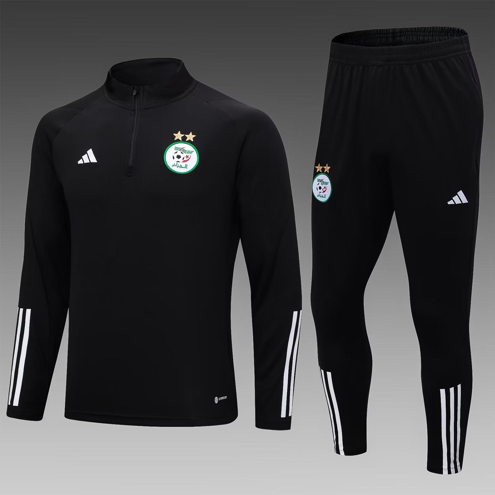 2023/2024 Algeria Half-Pull Training Suit Black Shirt mysite