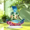 (US Local)Acrylic Special Shape Sitting Yoga Woman 5D DIY Diamond Art Tabletop Decorations