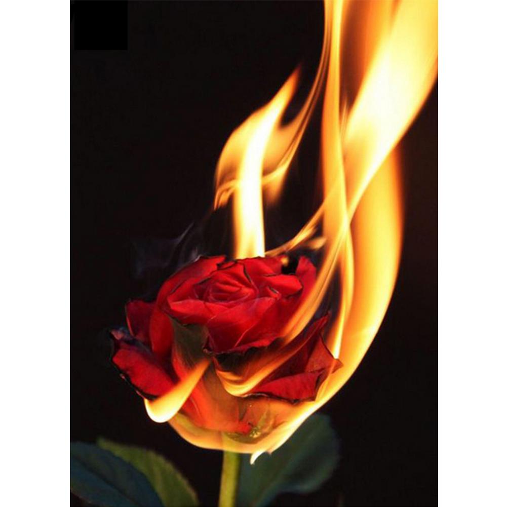 

Burning Rose - Round Drill Diamond Painting - 30x40cm, 501 Original