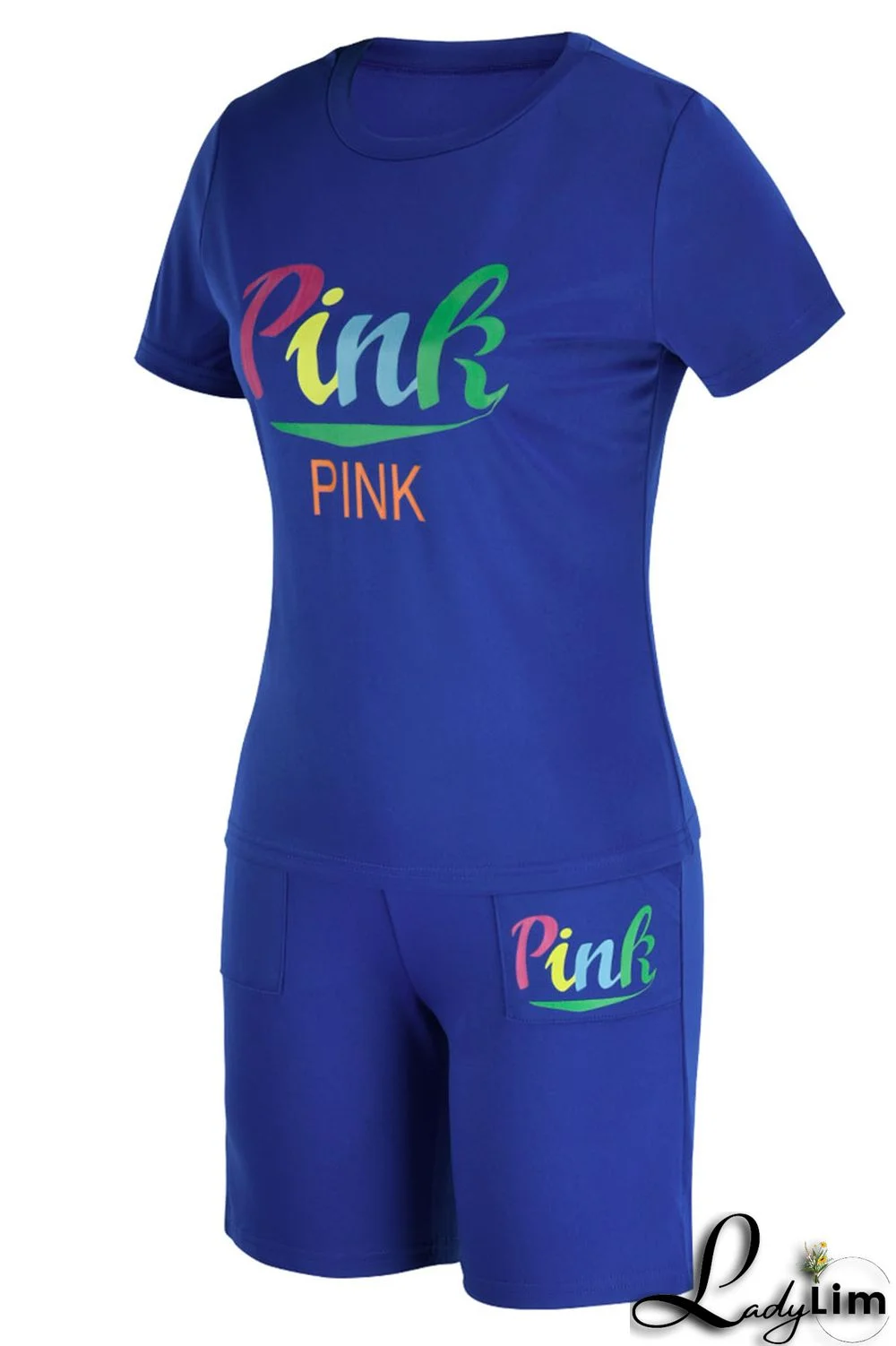 Yellow Casual Print Patchwork O Neck Short Sleeve Two Pieces