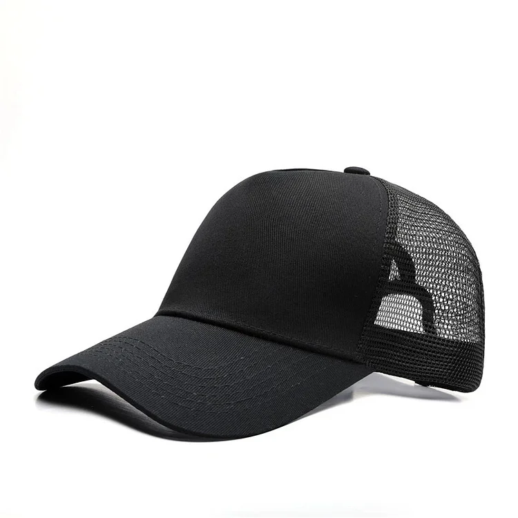 5 panel sports hat Solid Unisex Women Casual breathable mesh hip hop hats Custom logo trucker cap Men Fishing Baseball caps