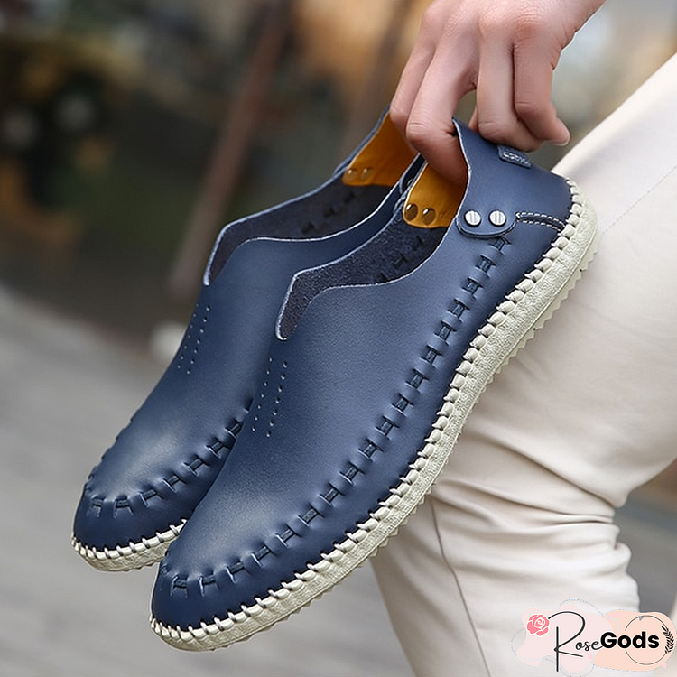 Men's Genuine Leather Flats Moccasins Loafers Driving Shoes