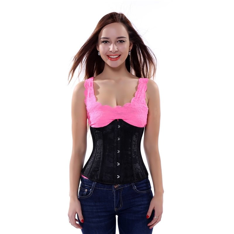 Sapubonva Corset Underbust Tops Sexy Plus Size Gothic Waist Cincher Workout Corsets Lingerie Shapewear Korsett Women Costume