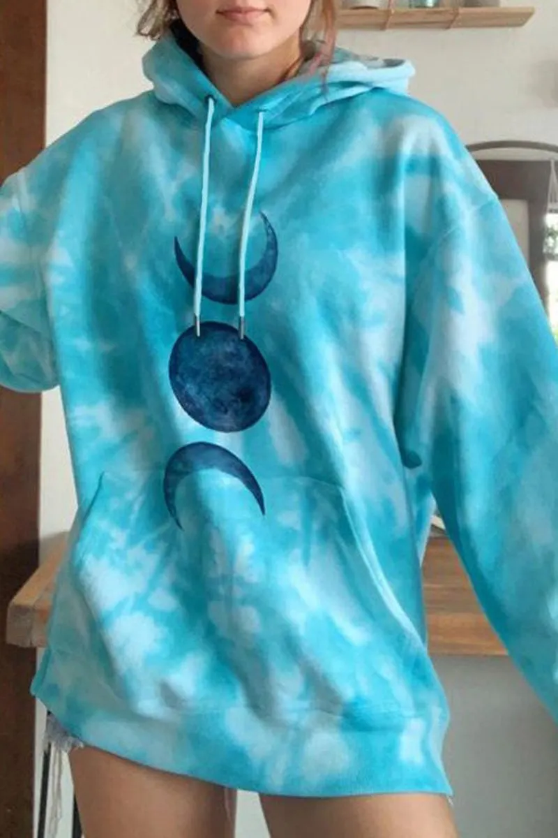 Printed Long Sleeve Hooded Sweatshirt