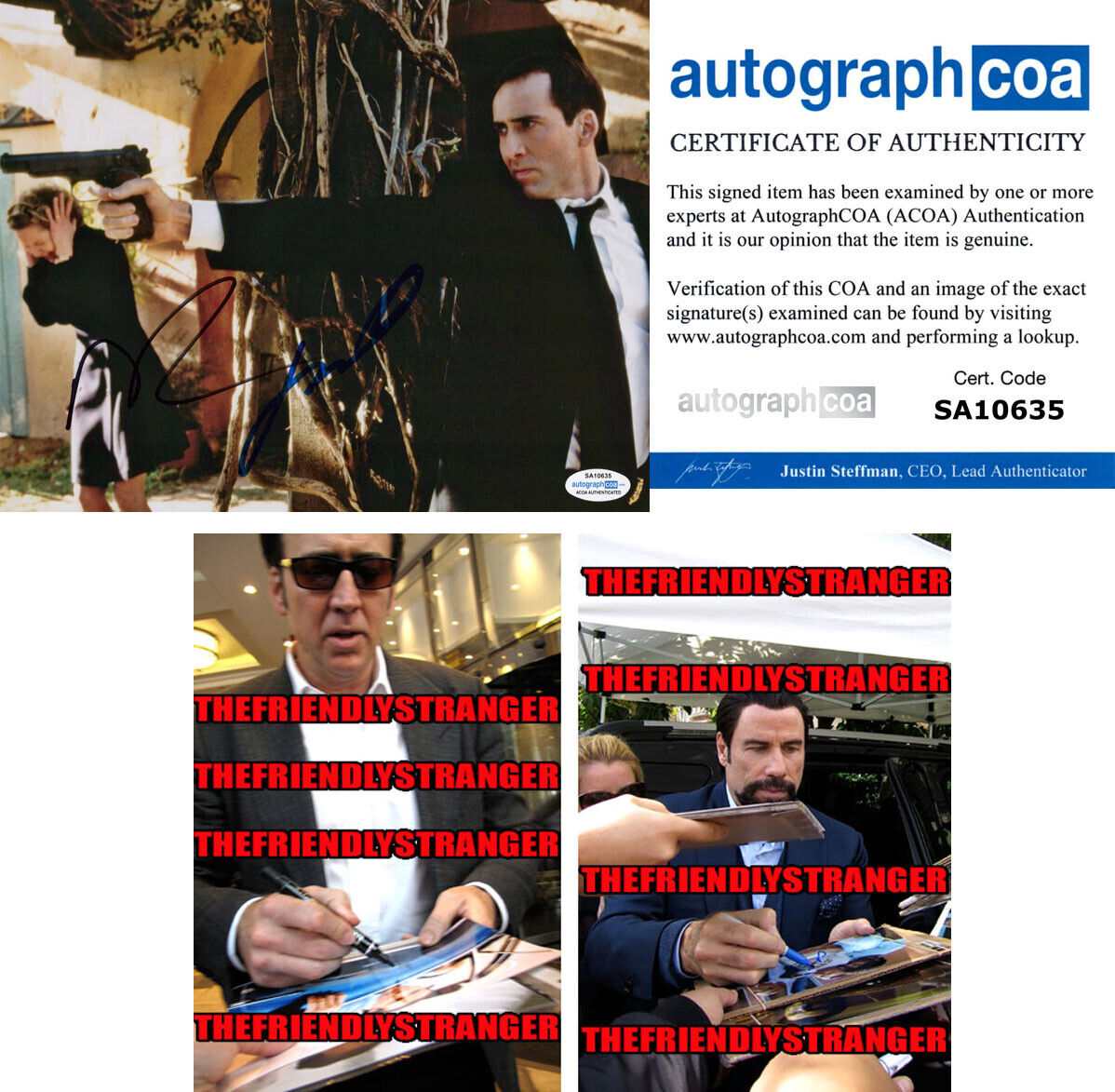 NICOLAS CAGE & JOHN TRAVOLA signed Autographed FACE/ OFF