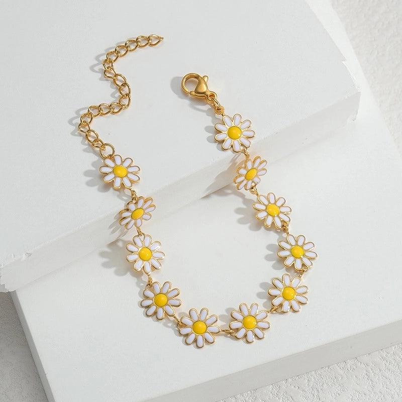 Elegant Flower 304 Stainless Steel Stainless Steel Bracelets In Bulk