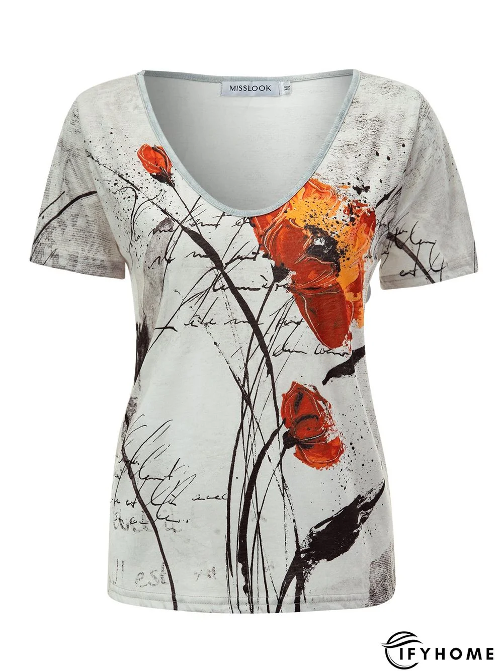 Short Sleeve Cotton-Blend Casual T-shirt | IFYHOME