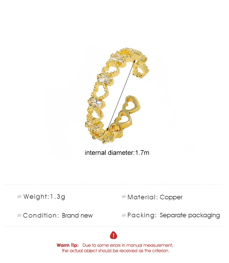Skeleton Heart Zirconia Gold Plated Ring