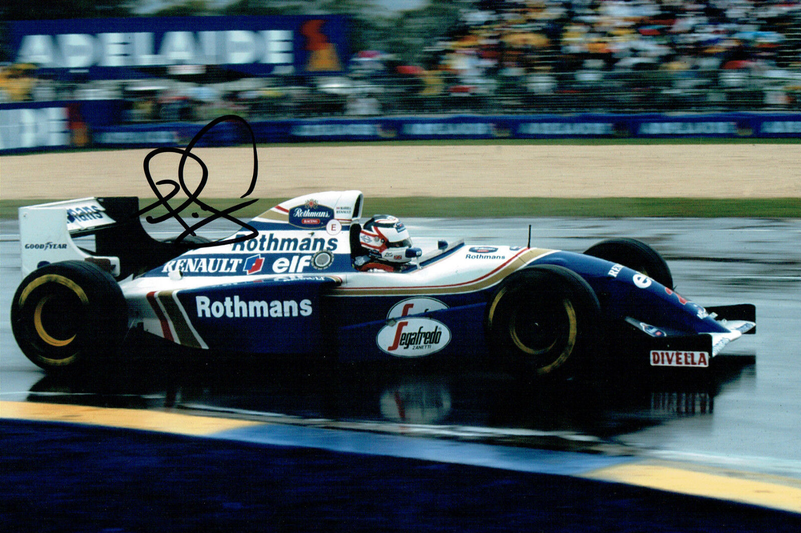 Nigel MANSELL SIGNED 12x8 Renault Photo Poster painting British Race Driver Autograph AFTAL COA