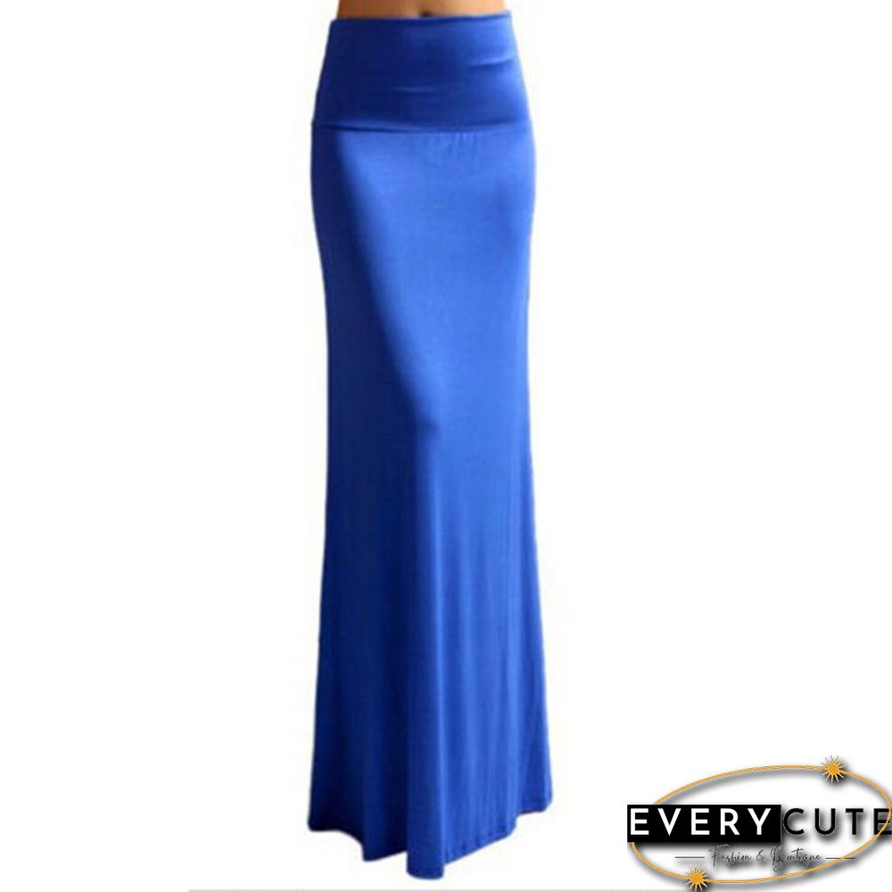 Women Summer Stretchy High Waist Skirt Bodycon Long Maxi Beach Skirt Casual