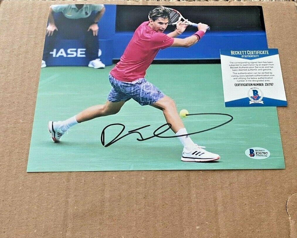 DOMINIC THIEM SIGNED 8X10 TENNIS Photo Poster painting BECKETT CERTIFIED #6