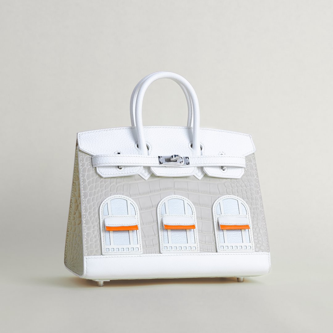 Birkin 20 Faubourg Alligator/Epsom/Sombaero/Madame 01 Blanc PHW