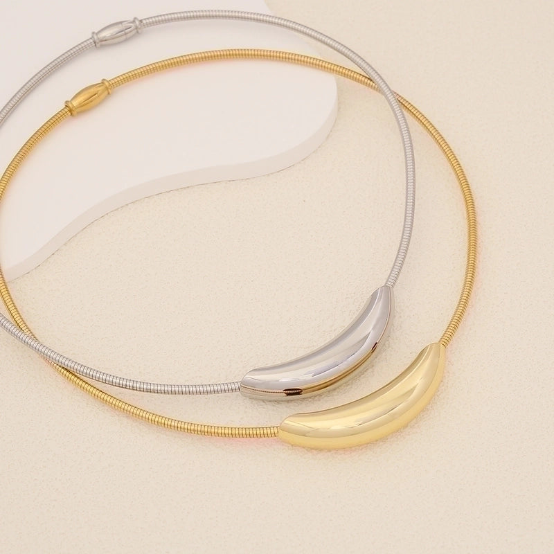 Commute Solid Color Stainless Steel Plating 18K Gold Plated Choker